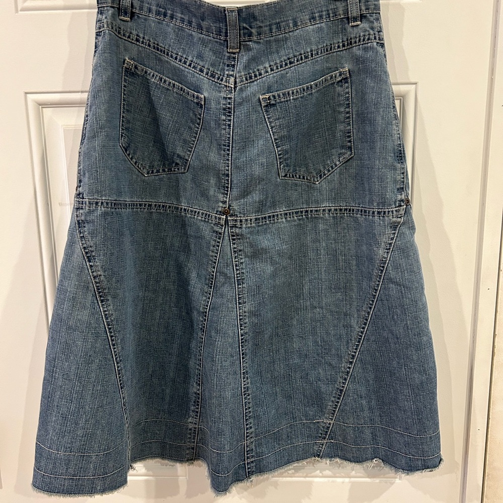 Vintage Gloria Vanderbilt A line denim skirt size 8-10 - Picture 2 of 3